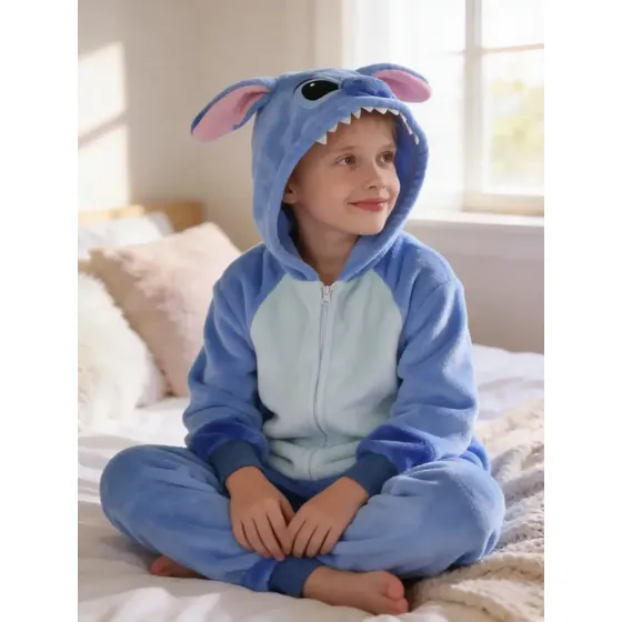 Pijama Polar Enterito Niños Suave Disfraz Abrigado Supersoft