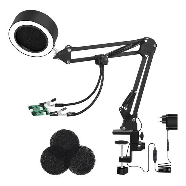 Lampara Usb Led 2v Con Extrator De Humo - Vf Negro Blanco