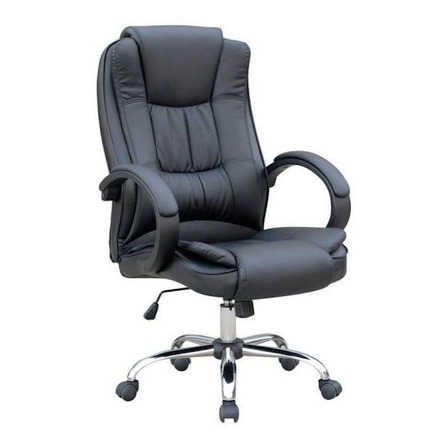 Cadeira de escritório Pelegrin PEL-2043  preta com estofado de couro sintético