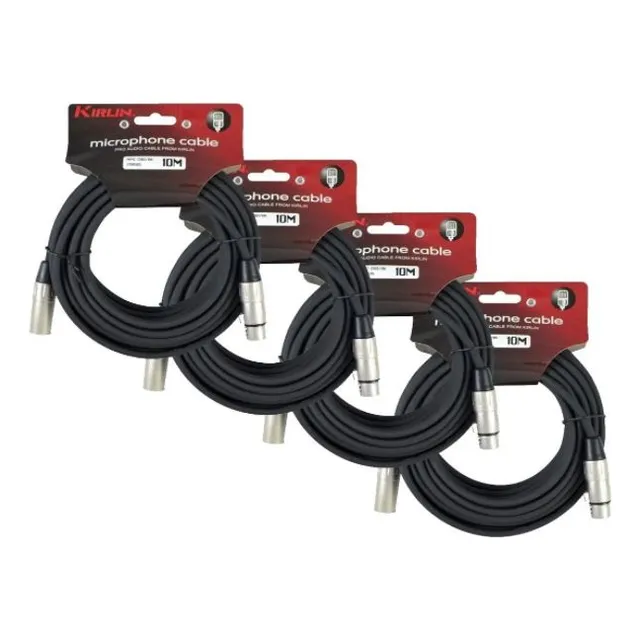 Pack 4 Cables Microfono Xlr De 10 Mts Kirlin Envío Gratis