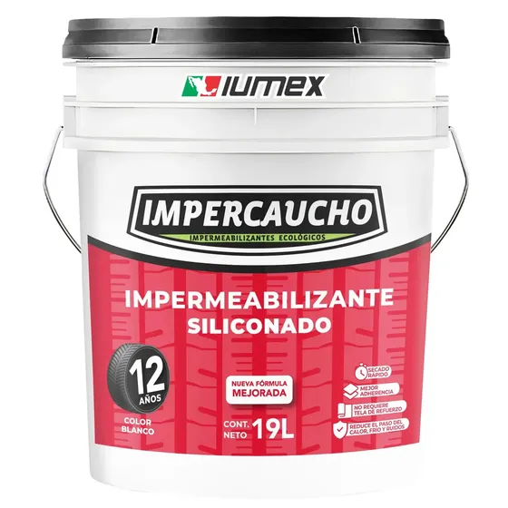 Impermeabilizante Impercaucho Ecologico Siliconado 19 Litros Blanco