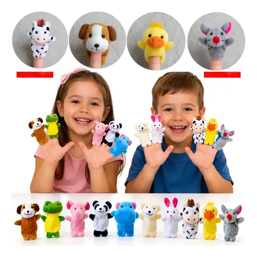 Meooeck 6 Pack Wooden Marionette Puppets Pull String Pupp