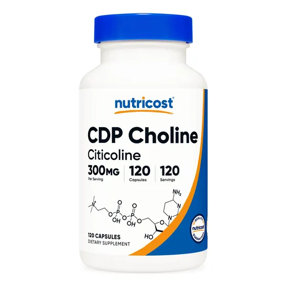 Suplemento Nutricost Cdp Colina (citicolina) 300 Mg 120 Cáps