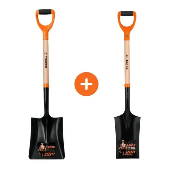 2 Palas Corte + Carga Truper T-2000 Mango Madera