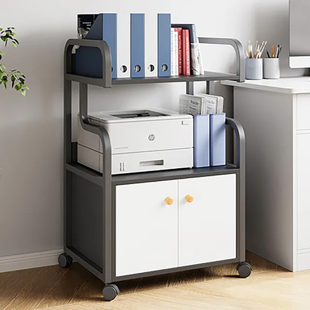 Archivero Estante 3 Niveles Con Ruedas Para Mueble Oficina Negro