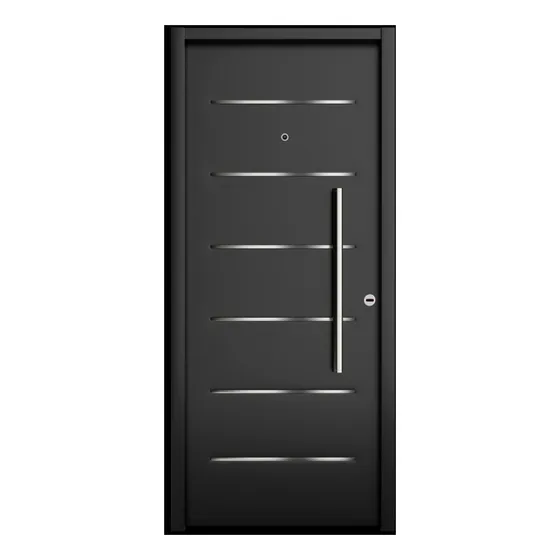 Puerta abatible de acero Artestamp Inox AC81 color negro 80 cm por 200 cm