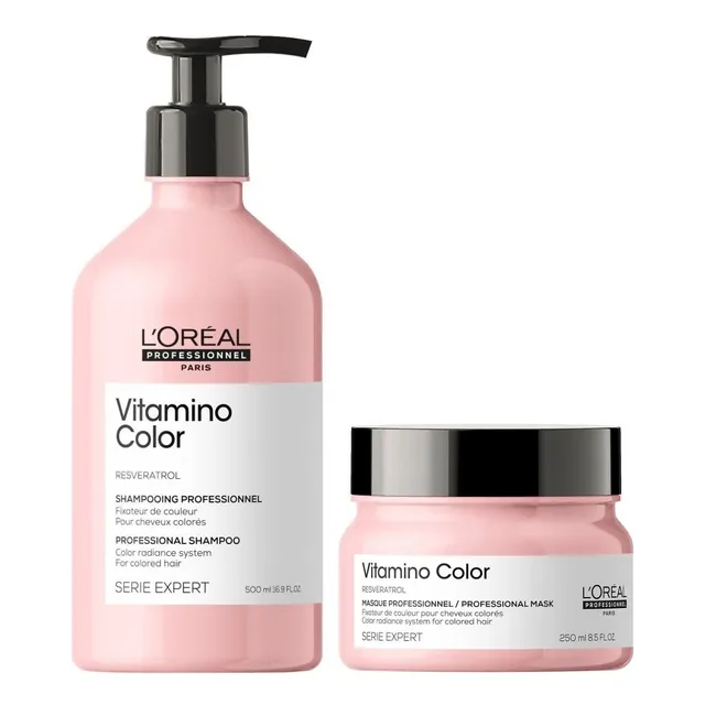 Shampoo 500ml + Mascarilla Loreal Vitamino Color