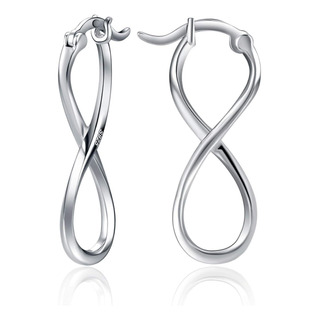 Pendientes Infinitos De Plata Con Forma De Aro Infinito Pendientes Infinitos De Plata Con Forma De Aro Infinito