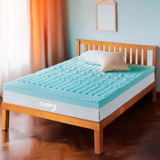 Colchoneta Memory Foam 7 Zonas Top Sobre Colchón Individual Hogar Cuory