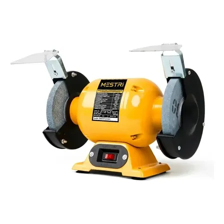 Moto Esmeril De Bancada 6 Polegadas 360w 3560rpm Modelo Para Afiar E Desbastar Com Precisão 127v 220v Bivolt Mestri Amarelo 127/220v