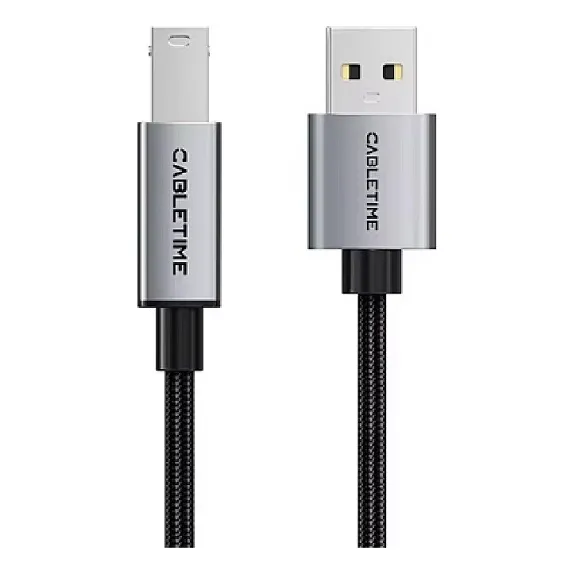 Usb 2.0 Nylon (5m) Reforzado Printer Dj Usb-b Pc Premium Gris Oscuro