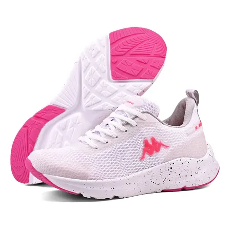 Tênis Kappa Sparta Unissex Original Confortável  Caminhada Branco-rosa 37 Br