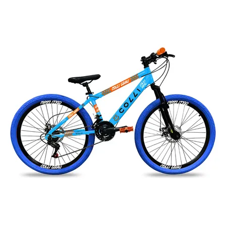 Bicicleta Colli Grau Aro 26 Freio A Disco 21v Azul Champanhe Quadro 13.5 Mtb Azul-claro
