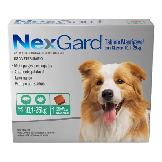Nexgard Antipulgas E Carrapatos Caes 10,1 A 25kg Com 1 Un