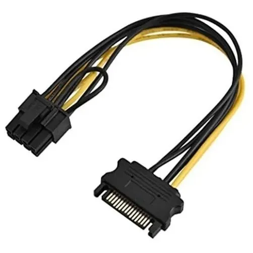 Cable Sata Macho 15 Pines A Pcie 8 Pines Para Riser Mineria