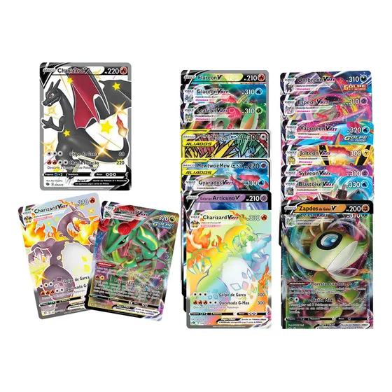 Kit Charizard Vmax + V Shiny +53 Cartas V Vmax Gx Em Pt Br Idiom Português