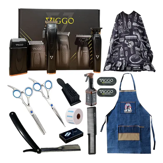 Combo Barbero Viggo Clipper Trimmer Shaver + Herramientas