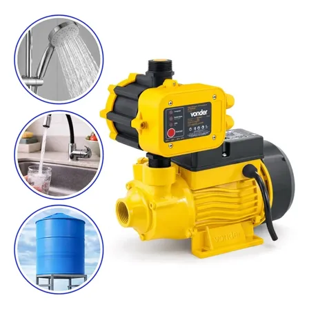 Bomba Pressurizadora De 1/2hp Bivolt Com Pressostato Vonder 127/220v