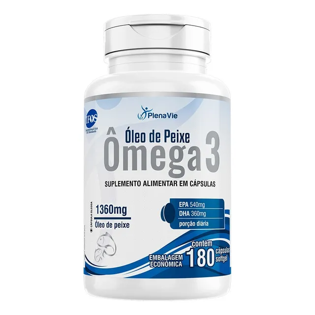 Omega 3 Dha Epa 1360mg 180 Cáps Econômico Selo Ifos Plenavie