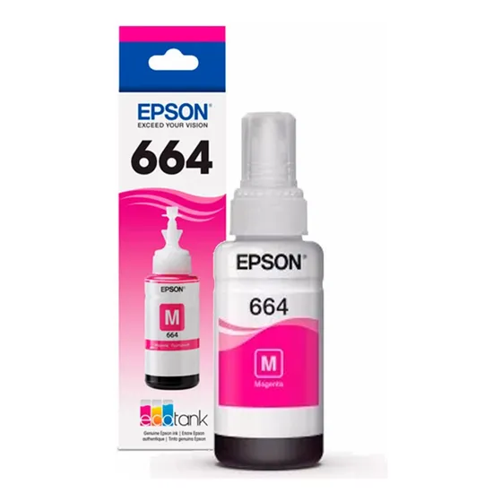 Botellas De Tinta Epson T664 Magenta Original