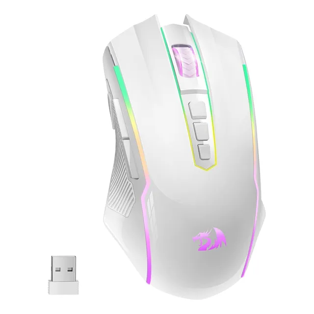 Mouse Gamer Redragon M910-ws Inalámbrico, Rgb, Blanco