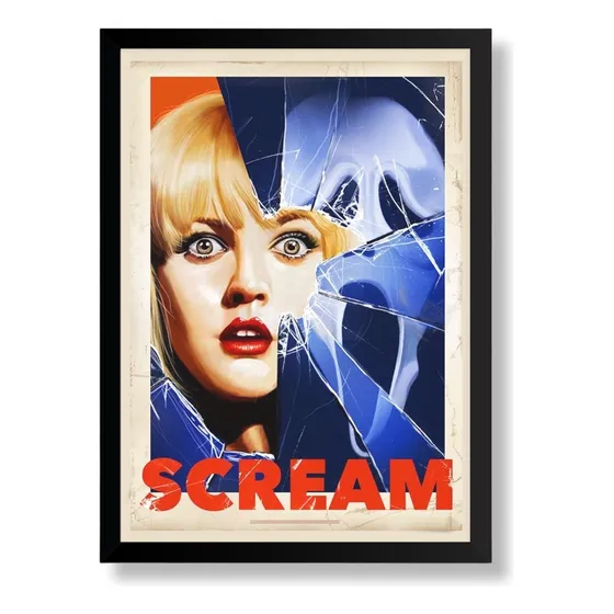 Quadro Filme Panico Scream Terror Poster Com Moldura