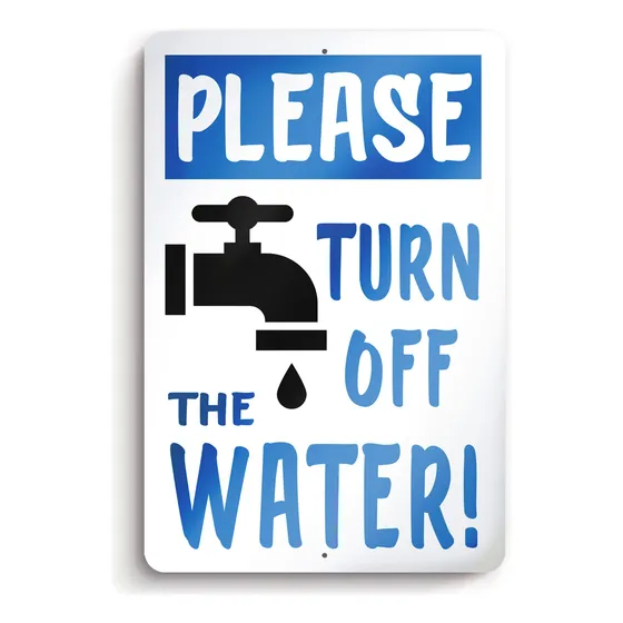 Letrero Agua 8 X 12  Texto Ingl  Don't Forget Turn Off -