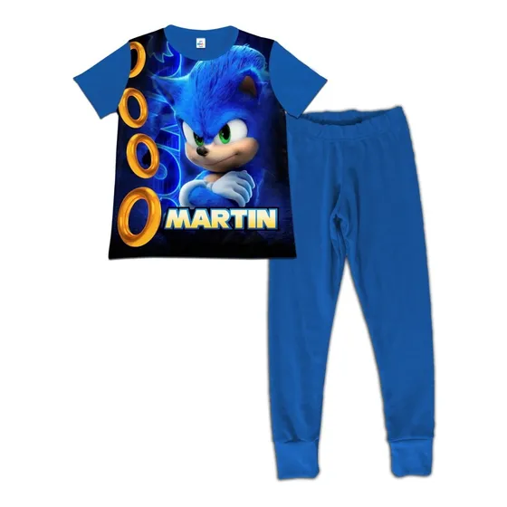 Pijama Niño Manga Corta Sonic Algodon