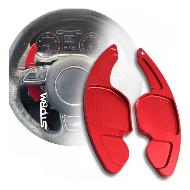 Extensor Vermelho Volante Audi A1 A3 A4 A5 Q3 Paddle Shift