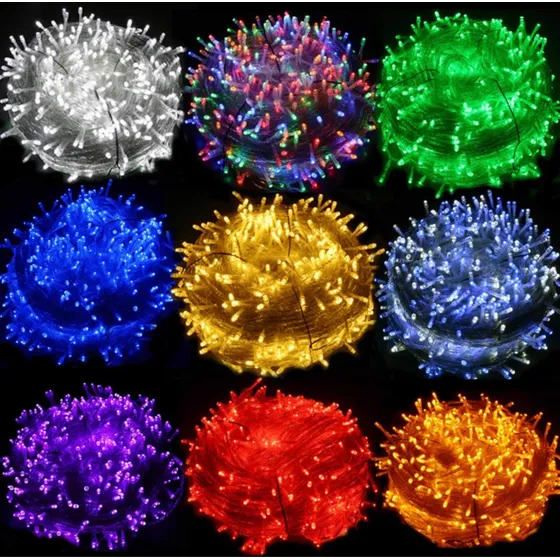 Luces Led Navideñas 100 Led 10 Metros Blancas Y Multicolor