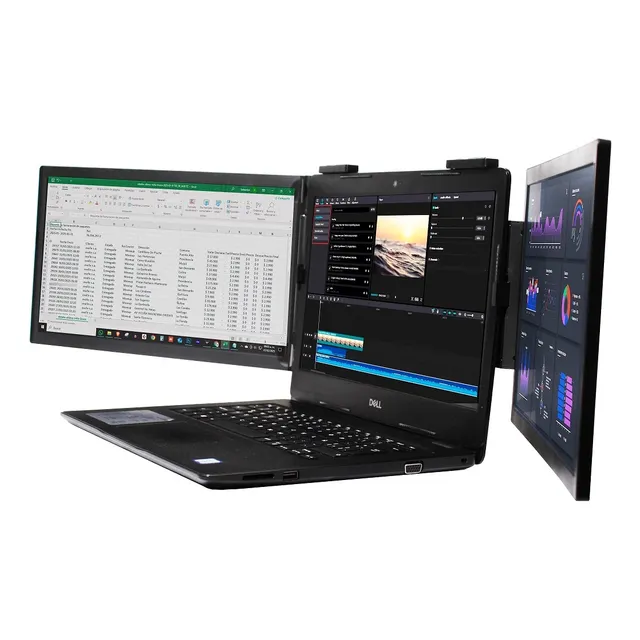Monitor Portátil Clio Doble Pantalla De 14 A 17 Pulgadas