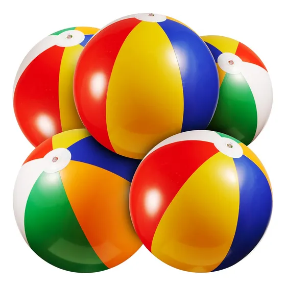 Bola De Playa Grande Arcoiris12 Pulgadas5 Piezas Inflable