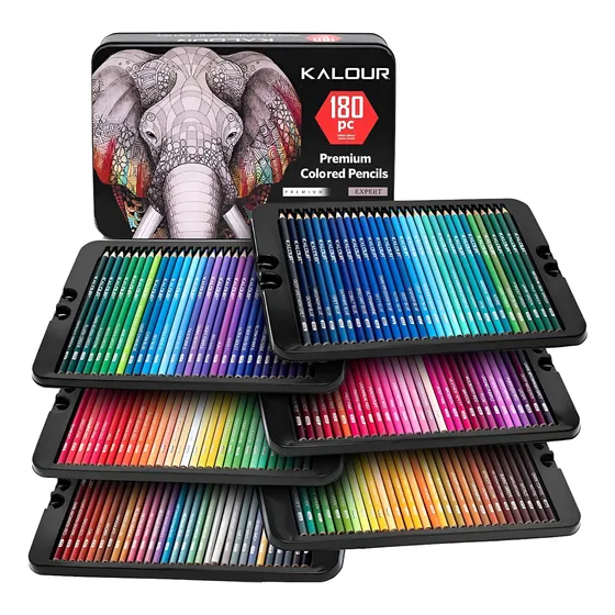 Set 180 Lápices De Dibujo De Colores Metálicos Grafito Kalou