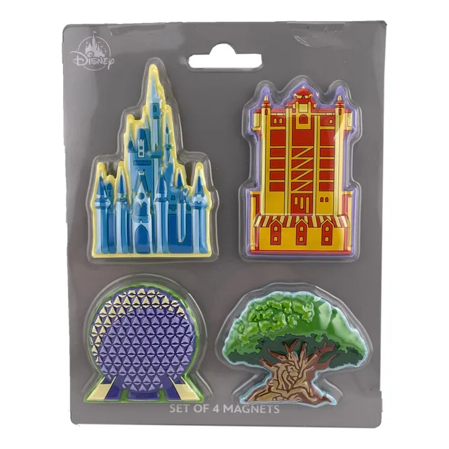 Set De 4 Imantados Iconos Parques Disney Orlando Original