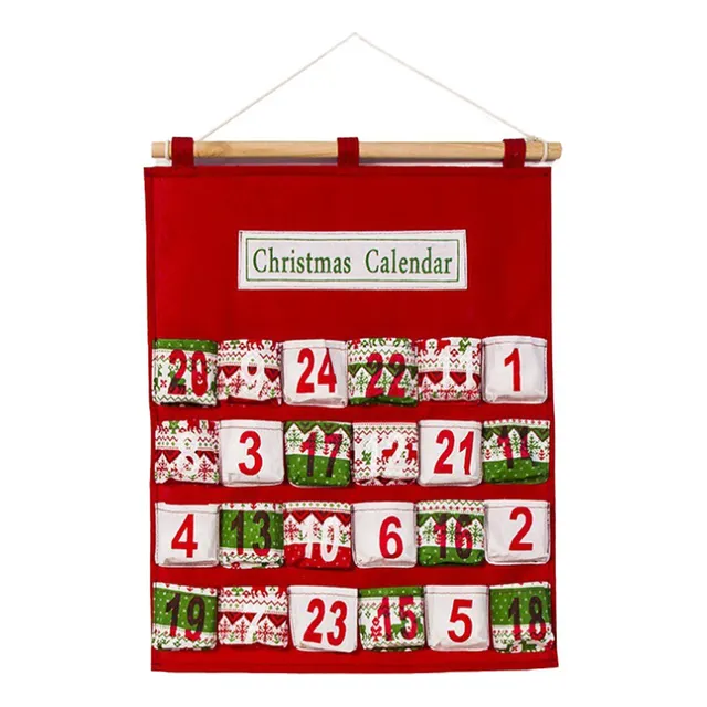 Calendário Do Advento Em Tecido Com Bolsos Calendário De