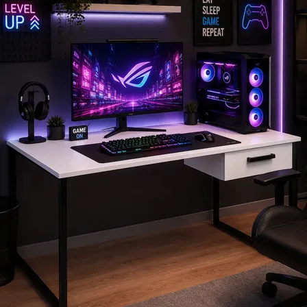 Mesa / Escrivaninha para Pc Gamer 100cm Com Estrutura Em Aço