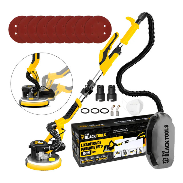 Lixadeira Profissional Parede E Teto Led 750w Com Aspiração