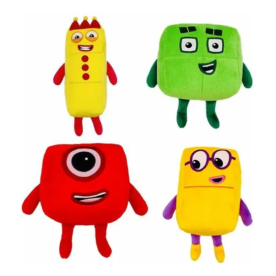 Novo 4pcs Numberblocks Boneca Pelúcia Brinquedo Crianças