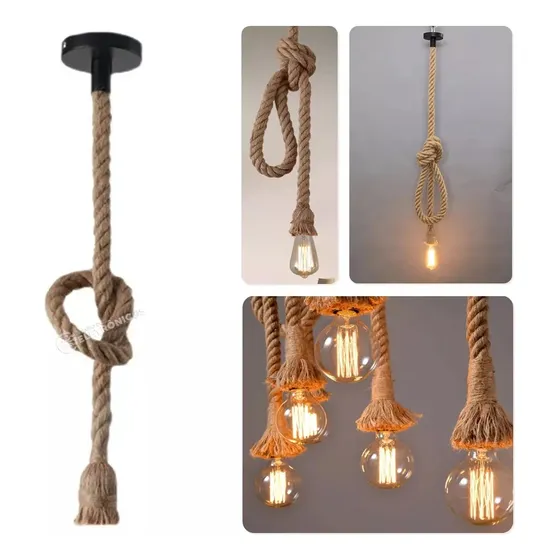 Luminária De Corda: Pendente Rustico Para Múltiplos Estilos