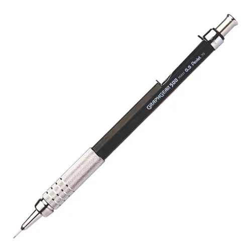 Lapiseira 0,5mm Pentel Graphgear 500 cor Preto profissional metal/plastico tecnica