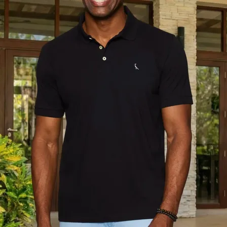 Camisa Polo Reserva Essence Básica Preto Liso G