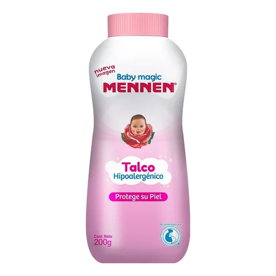 Talco Para Bebé Rosa Hipoalergénico Baby Magic Mennen 200g
