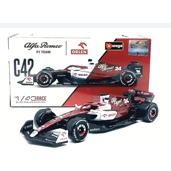 Alfa Romeo F1 Team C42 Escala 1:43, Zhou Guanyu #24 Piloto Color Rojo