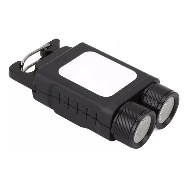 Mini Linterna Llavero Multifuncion Con Iman Recargable Negro Luz Blanco