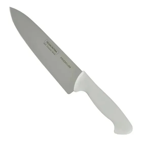 Faca Inox Açougueiro Cabo Branco 8'' Chef Premium Tramontina