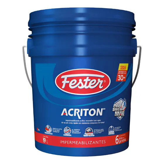 Fester Impermeabilizante Acrílico Acriton 6 Años Rojo 19l Rojo Mate
