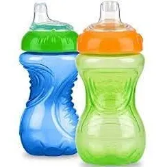 Nuby No Spill Easy Grip Trainer Cup 10 Oz (pack Of 2, Zsn4d