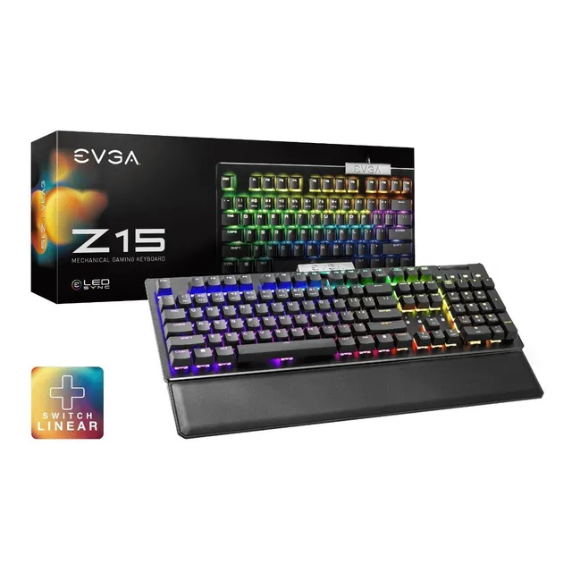 Teclado Gamer Pro Evga Z15 Color del teclado Negro Idioma qwerty american keyboard
