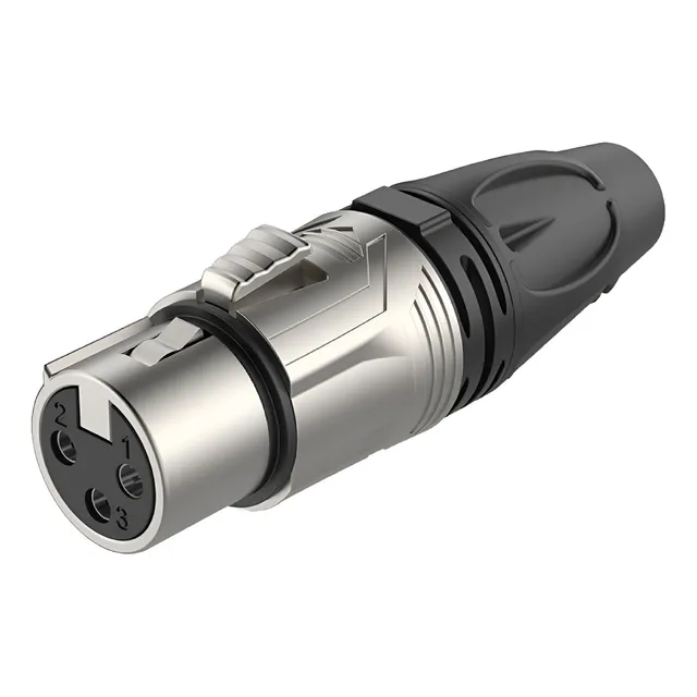 Combo De 25 Fichas Xlr Hembra Roxtone Rx3f-nt Color Negro/plateado