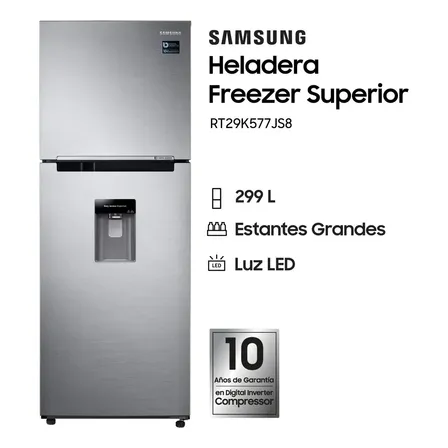 Heladera inverter no frost Samsung RT29K577J con freezer 299L